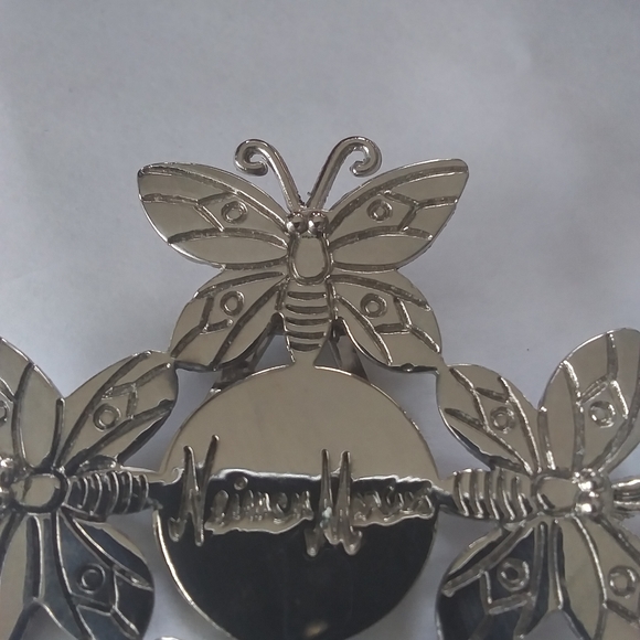Neiman Marcus SCARF CLIP Emilia Castillo 96 Butterflies Stainless Steel 2.5X2.5" - Picture 5 of 7